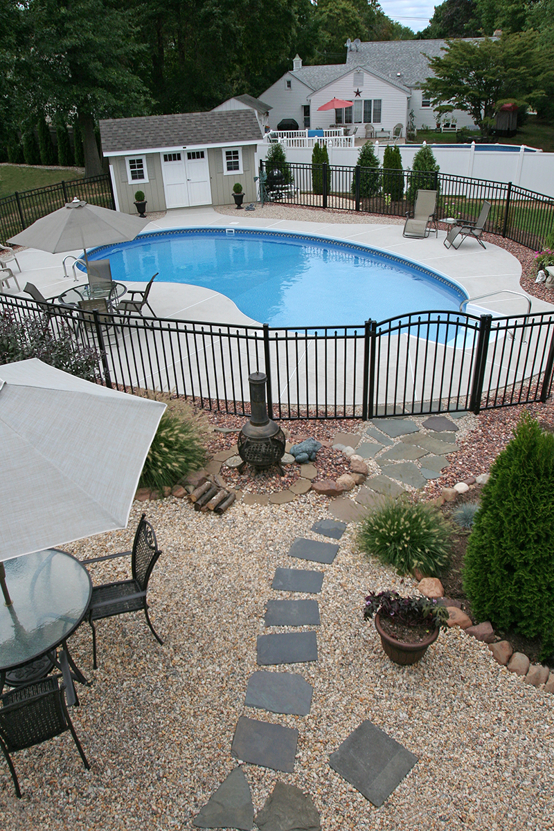 Swimming pool and hand finished concrete project example 83